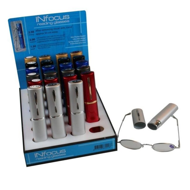 Benson Leesbril met metalen montuur - Inclusief stevige aluminium koker - Sterkte +3.50