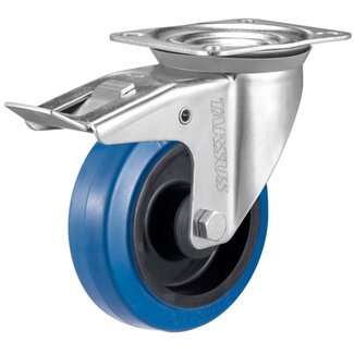 Tarsus Zwenkwiel met rem - 200 mm - Kogellagers - 280 kg - Blauw Tarsus Zwenkwiel met rem - 200 mm - Kogellagers - 280 kg - Blauw