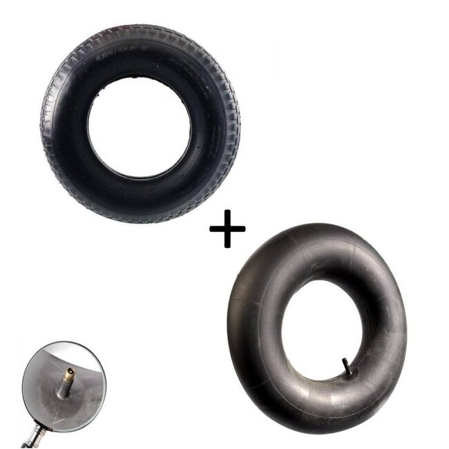 Benson Binnen- en buitenband set - kruiwagen en skelter - 400 mm diameter - 100 mm breedte - blokprofiel