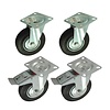 Tarsus 4 Zwenkwielen Transportwielen - Ø 125 mm - 2 x met Rem - 2 x Zonder Rem Tarsus 4 Zwenkwielen Transportwielen - Ø 125 mm - 2 x met Rem - 2 x Zonder Rem