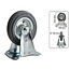 Benson Set van 4 transportwielen - 100 mm - zwenkwiel met rem en bokwiel - rubberen band - stalen velg