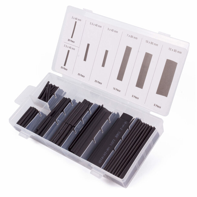 Benson 127-delige krimpkousenset - zeven maten - zwart - 600V - 125°C