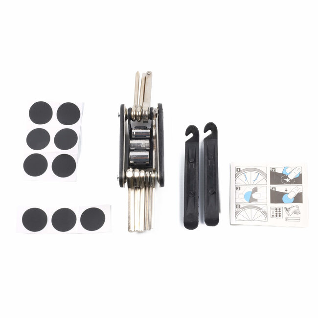 Benson Compacte fiets reparatieset - 17 delig - inclusief opbergtasje en bandenplakkers