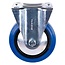 Tarsus Bokwiel 125 mm - Slijtvast Rubber - 150 kg Draagvermogen - Blauw