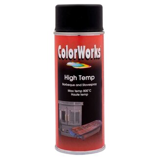 ColorWorks Hittebestendige spuitlak - Mat zwart - 400 ml