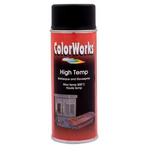 ColorWorks Verf Spuitbus - Spuitlak - Hittebestendig - Zwart - 400 ml ColorWorks Verf Spuitbus - Spuitlak - Hittebestendig - Zwart - 400 ml