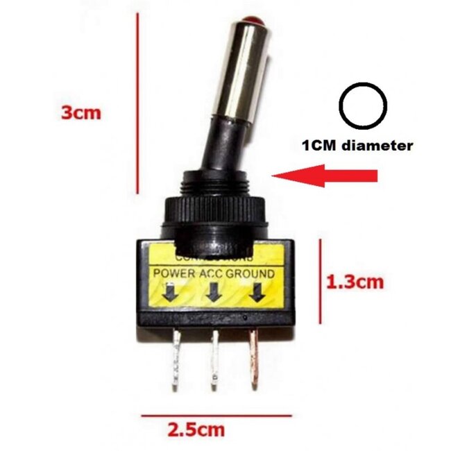 ProPlus LED tuimelschakelaar - groen - 12V - max. 20A - 12 x 27 mm