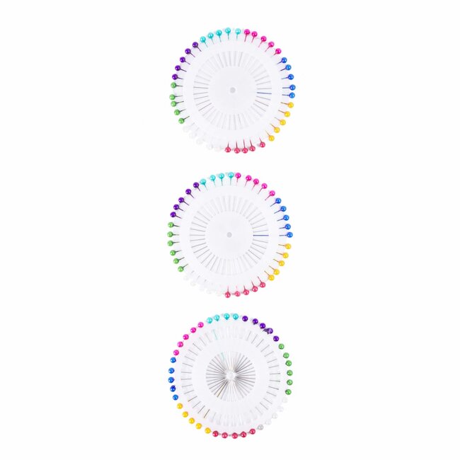 Benson Kopspelden set - 120 stuks - kunststof kop - effen kleuren