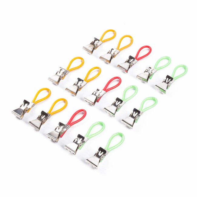 Benson Handdoekhouders - Klemlippen - 15 stuks - Kunststof/Metaal - Rubberen Coating