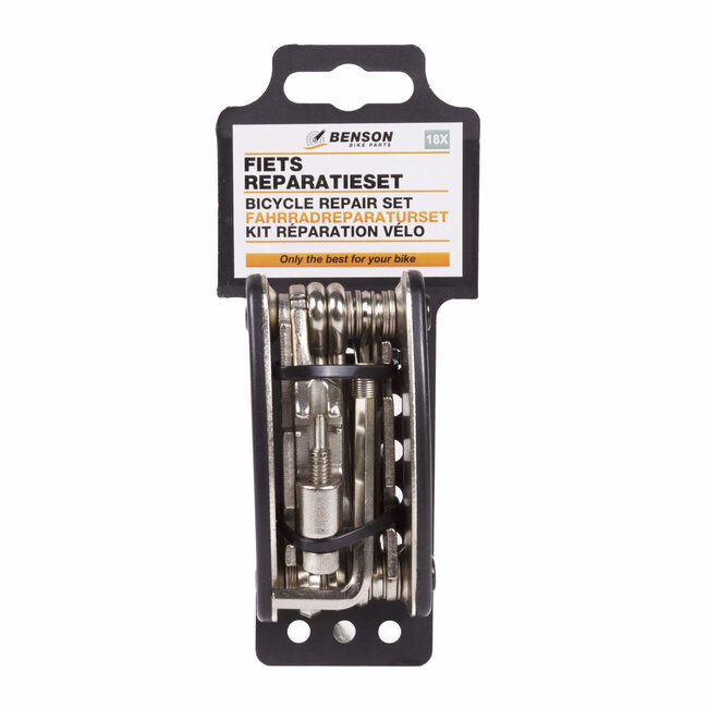 Benson 18-delige fiets reparatieset - Deluxe - Compact en veelzijdig - Gehard staal