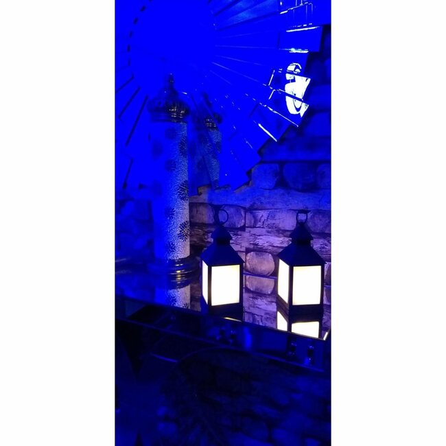 Benson Lantaarn met realistisch vlammen-effect - 24 LED's - 10,5 x 24 cm - zwart