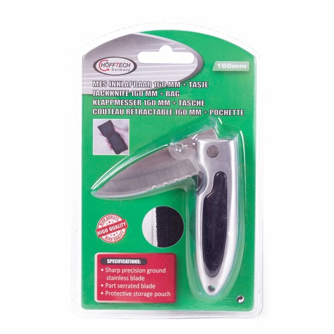 Hofftech Inklapbaar hobbymes - gekarteld blad - 160 mm - inclusief opbergtas