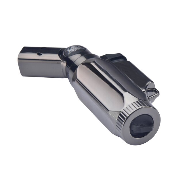 Prof Stormaansteker - 4 blauwe vlammen - navulbaar - kinderbeveiliging - zwart/goud/zilver/rosé