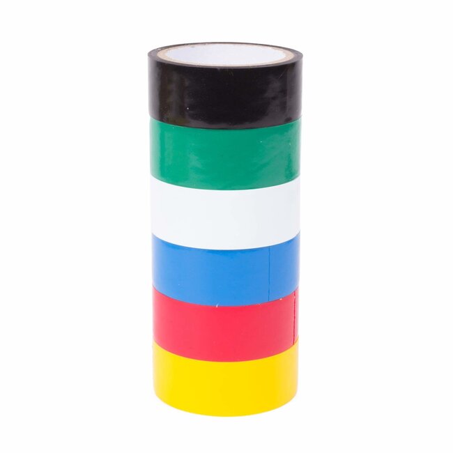 Benson PVC isolatietape - 3,5 meter x 19 mm - 6 kleuren - veelzijdig en betrouwbaar