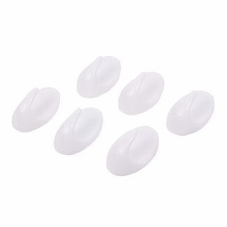 Benson Zelfklevende handdoekhaken - wit - ovaal - 6 stuks