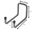 Fixman Dubbele opberghaak - 18 cm - Staal met roestbestendige coating - Plastic beschermdoppen - Voor garage en schuur