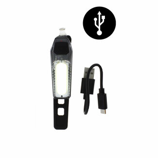 Benson Fietslamp met USB Oplader - COB LED - Wit - 3.7 Volt - 300 Mah - 80 Lumen