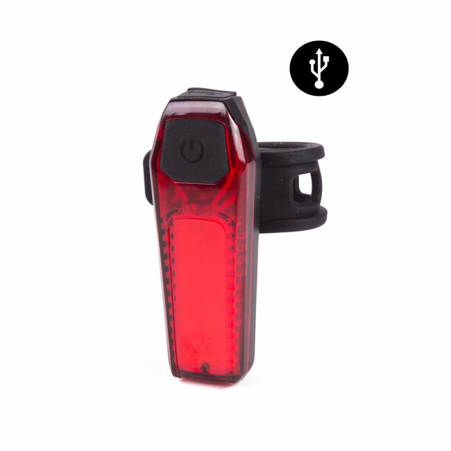Benson Fietslamp met USB-oplader - COB LED - Rood - 80 Lumen - Waterdicht