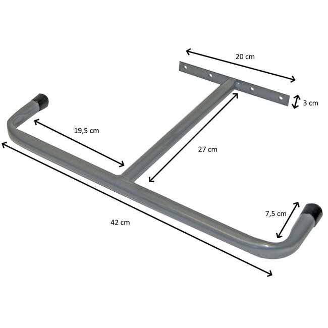 Fixman Dubbelzijdige plafond opberghaak - staal - 290 mm - roestvrijstalen afwerking - voor ladders, garage en werkplaats
