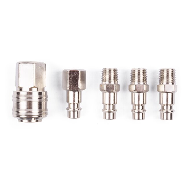 Hofftech Set luchtkoppelingen - 1/4" - 5-delig - voor persluchtsystemen - betrouwbare kwaliteit