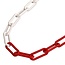 Topgear Kunststof Ketting Rood - Wit 6 mm - 25 meter