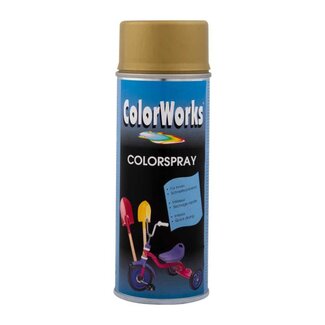 ColorWorks Verf Spuitbus - Spuitlak - Hoogglans Goud - 400 ml