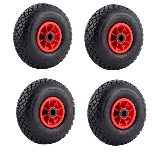 Tarsus Wiel 3.00 - 4 - 260 x 85 mm - Steekwagen - Bolderkar - 4 stuks Tarsus Wiel 3.00 - 4 - 260 x 85 mm - Steekwagen - Bolderkar - 4 stuks