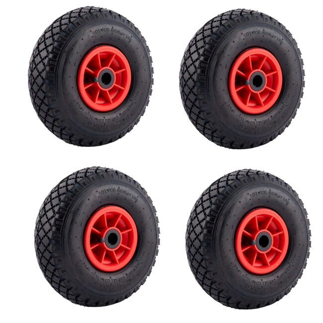 Tarsus Reservewielen - Luchtbanden - 260 mm - Rood - Set van 4