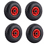 Tarsus Reservewielen - Luchtbanden - 260 mm - Rood - Set van 4