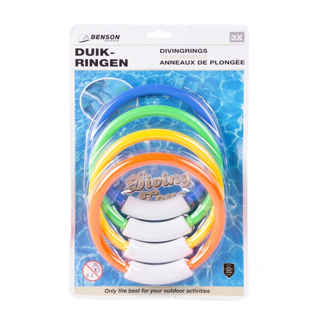 Benson Duikringen - Verbeter Zwemvaardigheden - 4 Stuks - Kleurrijk - Kunststof