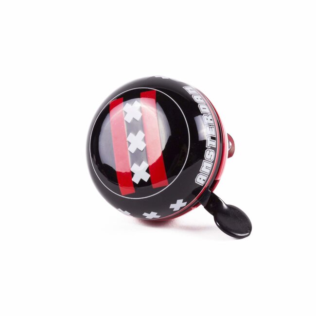 Benson Fietsbel - Ding-Dong geluid - Ø65 mm - Amsterdamse vlag - Zwart