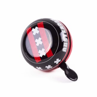 Benson Fietsbel - Ding-Dong geluid - Ø80 mm - Zwart met Amsterdamse vlag