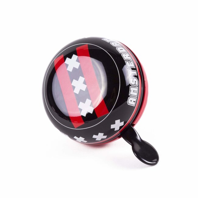 Benson Fietsbel - Ding-Dong geluid - Ø80 mm - Zwart met Amsterdamse vlag