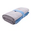 Benson Compacte microvezel handdoek - 80 x 130 cm - sneldrogend - grijs met blauwe bies