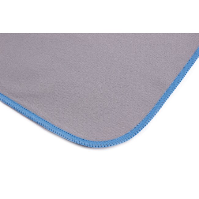 Benson Compacte microvezel handdoek - 80 x 130 cm - sneldrogend - grijs met blauwe bies