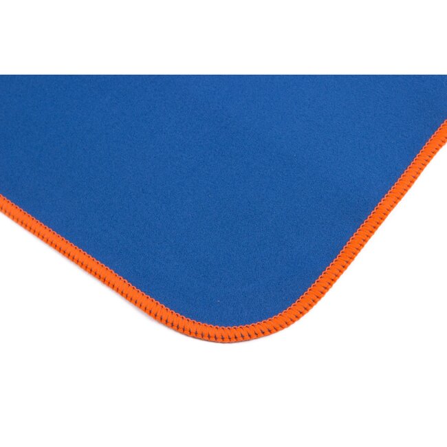 Benson Compacte microvezel handdoek - sneldrogend - 80 x 130 cm - blauw met oranje bies