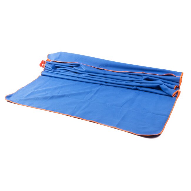 Benson Compacte microvezel handdoek - sneldrogend - 80 x 130 cm - blauw met oranje bies