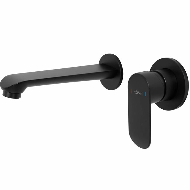 REA Inbouw wastafelkraan - eenhendel - matzwart - modern design - messing