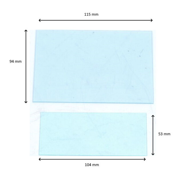 Topgear Reserve ruitjes voor lashelm - 2 stuks - Diverse afmetingen