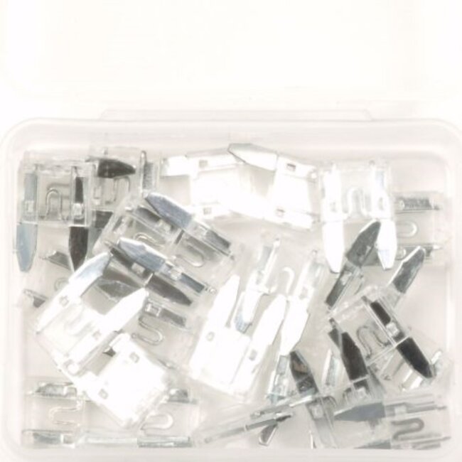 Topgear Mini steekzekeringen - 25A - zichtbare smeltgeleider - wit - 25 stuks