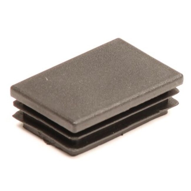 Topgear Rechthoekige insteekdop - 60x40 mm - zwarte afwerking - PE materiaal