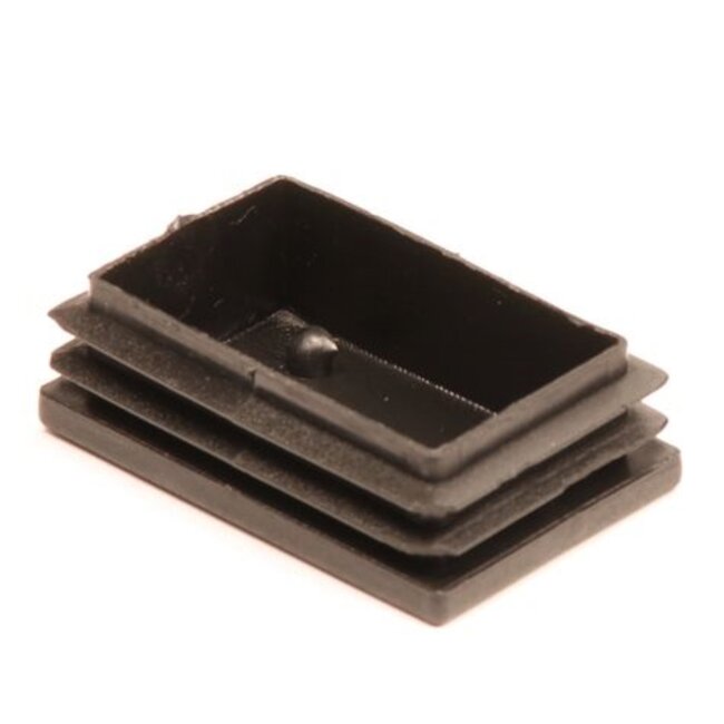 Topgear Rechthoekige insteekdop - 60x40 mm - zwarte afwerking - PE materiaal