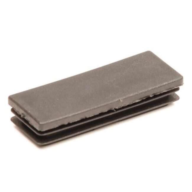 Topgear Rechthoekige insteekdop - 80 x 30 mm - zwarte PE - platte kop