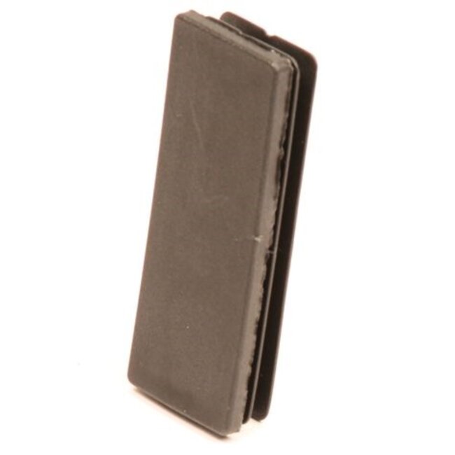 Topgear Rechthoekige insteekdop - 80 x 30 mm - zwarte PE - platte kop