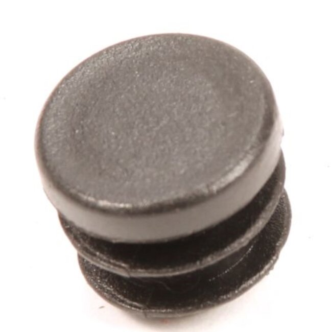 Topgear Ronde insteekdop - platte kop - Ø16 mm - zwart - PE materiaal