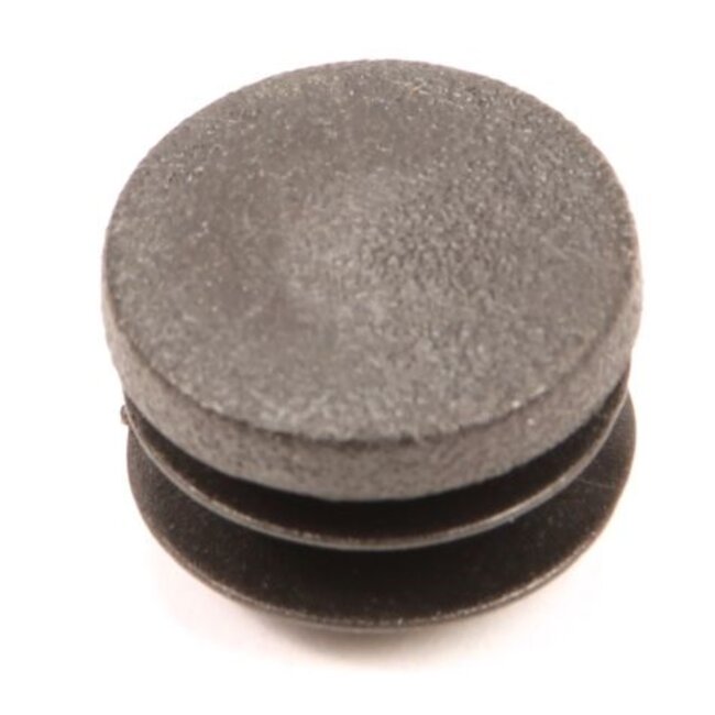 Topgear Ronde insteekdop - 20 mm - platte kop - zwart - PE materiaal