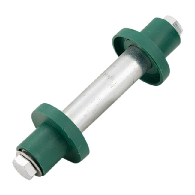 Benson Complete set kruiwagenwiel met as - luchtband - 400 mm - groen kunststof velg - 180 kg draagkracht