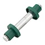 Benson Complete set kruiwagenwiel met as - luchtband - 400 mm - groen kunststof velg - 180 kg draagkracht