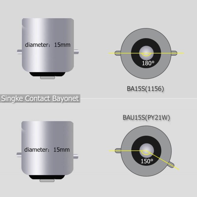 Benson Knipperlicht autolampen - 12V - 21W - oranje - set van 2