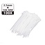 Hofftech Witte nylon kabelbinders - UV-bestendig - 100 mm - 100 stuks